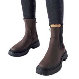 Brown massive insulated ankle boots from Banaudon