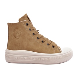 Women's Insulated Zipper Sneakers Camel Big Star MM274026 beige