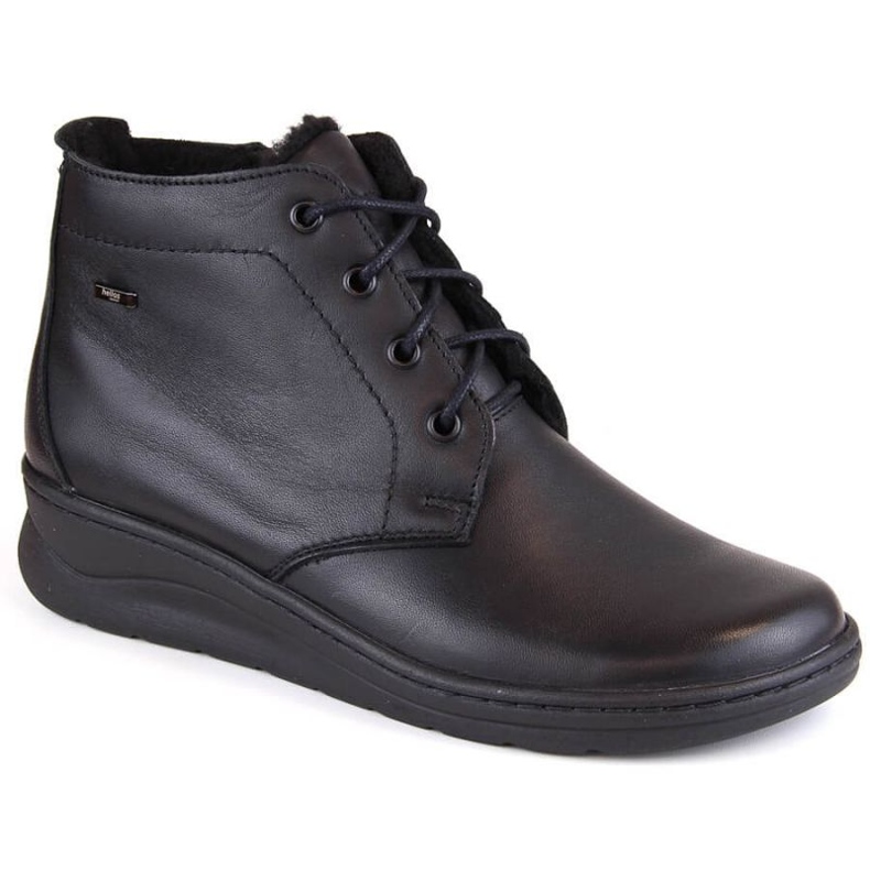 Comfortable leather winter wedge boots Helios W H584A, black