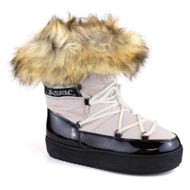 Vinceza W JAN262 beige lace-up snow boots with fur Vinceza W JAN262 beige lace-up snow boots with fur