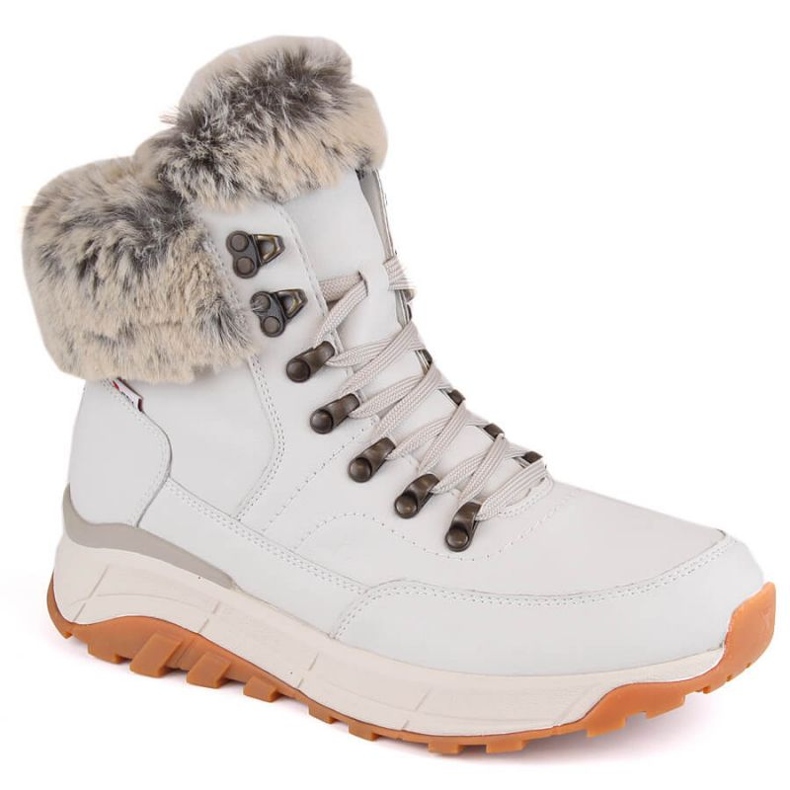 Leather waterproof boots insulated with wool Rieker W RKR627B white