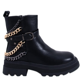 Toliver Black military ankle boots with chains Toliver Black military ankle boots with chains