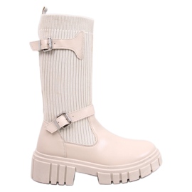 Rhea Beige boots with a flexible upper Rhea Beige boots with a flexible upper