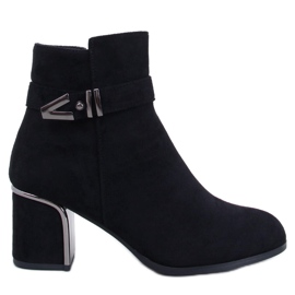 Elegant Khalia Black high-heeled ankle boots