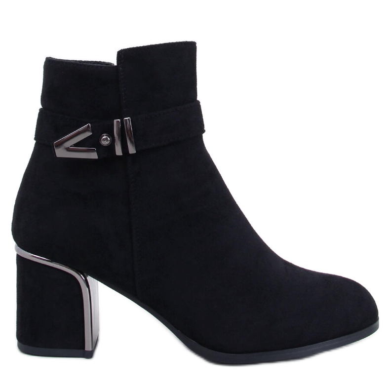 Elegant Khalia Black high-heeled ankle boots