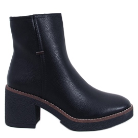 Tamika Black rubber high-heeled ankle boots