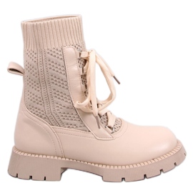 Tierr Beige sweater ankle boots Tierr Beige sweater ankle boots