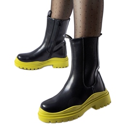 Black boots with a colored sole from Delebio