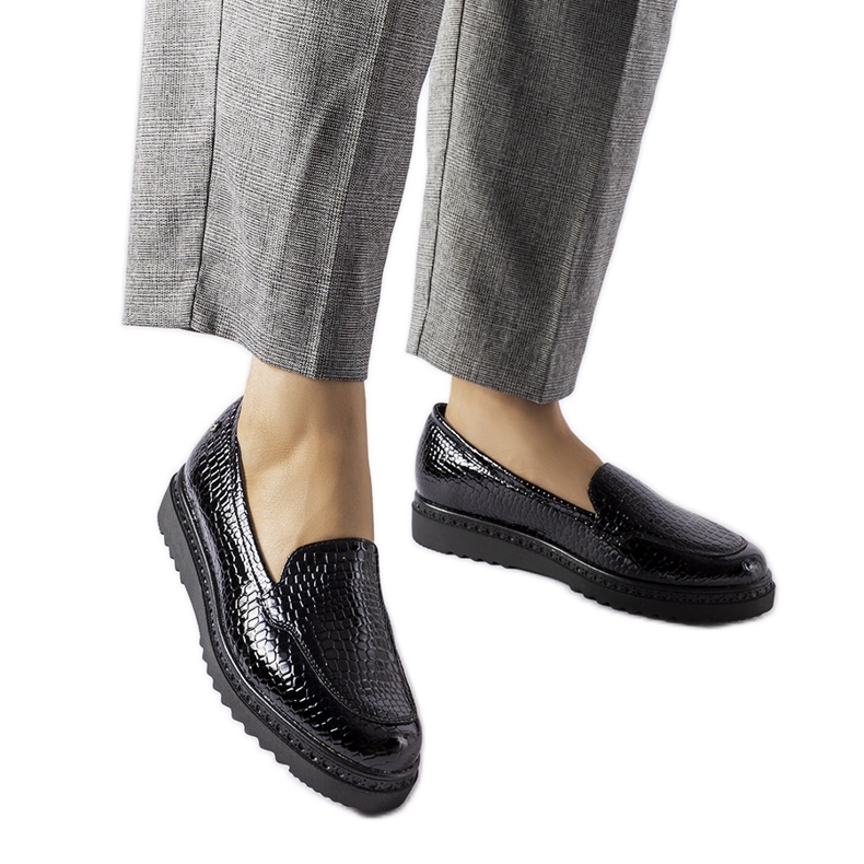 Vinceza black patent loafers