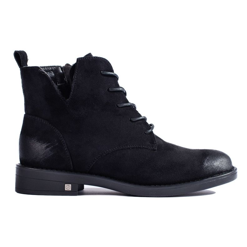 W. Potocki Potocki black suede lace-up ankle boots W. Potocki Potocki black suede lace-up ankle boots