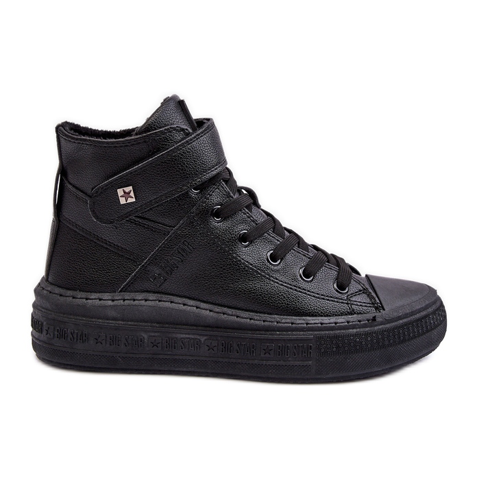 Women's Insulated Sneakers on the Big Star Platform Black MM274008 Women's Insulated Sneakers on the Big Star Platform Black MM274008