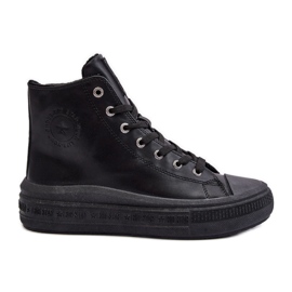 Women's Insulated Zipper Sneakers Black Big Star MM274023 Women's Insulated Zipper Sneakers Black Big Star MM274023