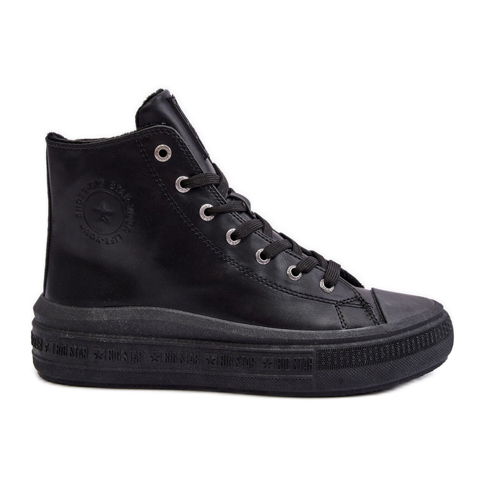 Women's Insulated Zipper Sneakers Black Big Star MM274023 Women's Insulated Zipper Sneakers Black Big Star MM274023