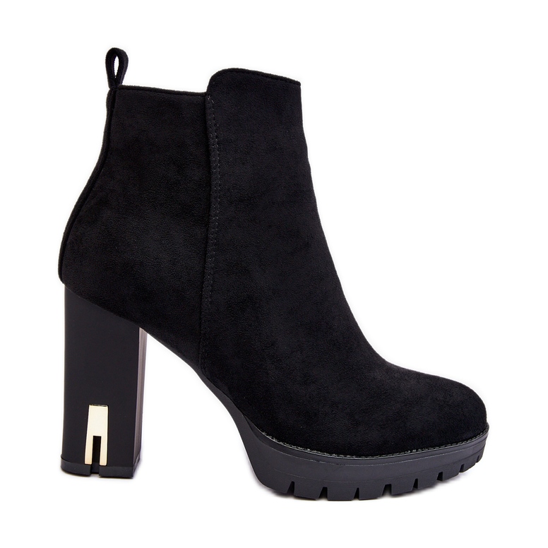Suede Classic High Heel Ankle Boots Black Amy Suede Classic High Heel Ankle Boots Black Amy