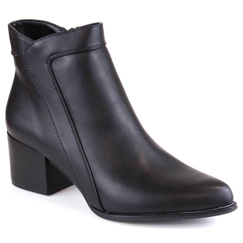 Women's insulated black high-heeled ankle boots by Sergio Leone BT633