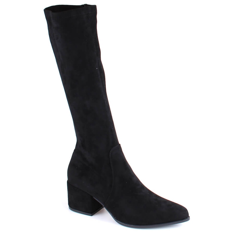 Women's insulated high-heeled suede boots, black Sergio Leone KZ212