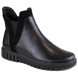 Women's leather, slip-on, insulated Chelsea boots, black Filippo DBT4703 Women's leather, slip-on, insulated Chelsea boots, black Filippo DBT4703