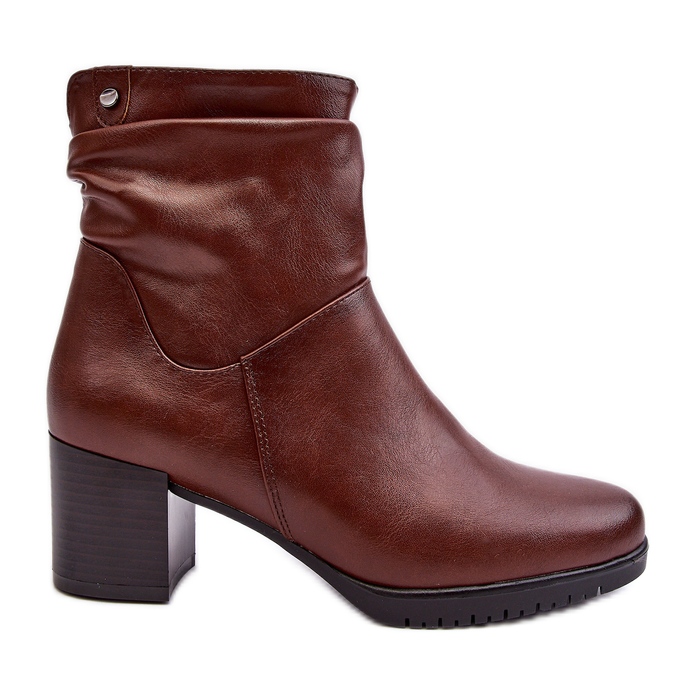Sergio Leone Women's Wrinkled Ankle Boots Brown Liriam