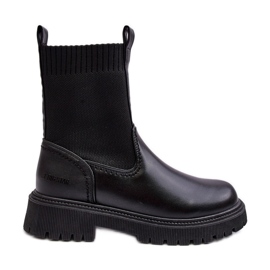Black Big Star Flat Boots MM2745432