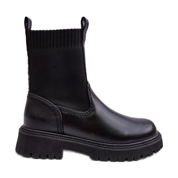 Black Big Star Flat Boots MM2745432
