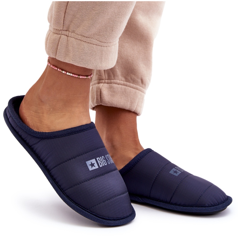 Women's Classic Navy Blue Slippers Big Star KK274601 Women's Classic Navy Blue Slippers Big Star KK274601