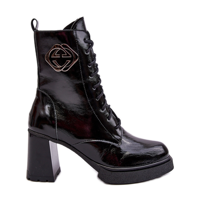 Women's Leather High Ankle Boots Black Lemar Danel Women's Leather High Ankle Boots Black Lemar Danel