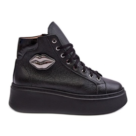 Women's High Zip Sneakers Lemar Black Katerin Women's High Zip Sneakers Lemar Black Katerin