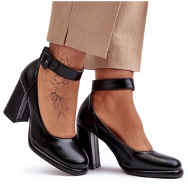 WS1 Black Heeled Pumps With Buckle Idovana WS1 Black Heeled Pumps With Buckle Idovana