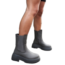 Green insulated ankle boots on the Rinaldo platform Green insulated ankle boots on the Rinaldo platform