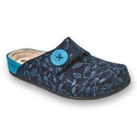 Inblu women's slippers with leather insert 155D143 navy blue Inblu women's slippers with leather insert 155D143 navy blue