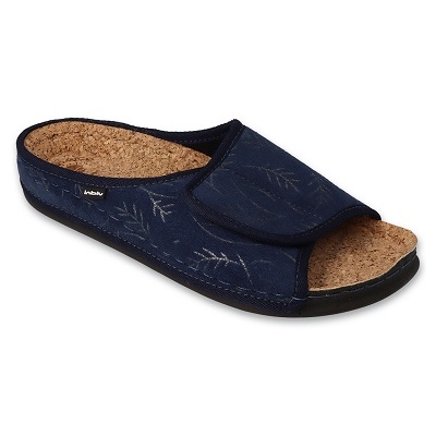 Inblu women's slippers with cork insert 155D140, navy blue, with Velcro