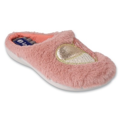 Inblu women's slippers 155D148 pink with gold application