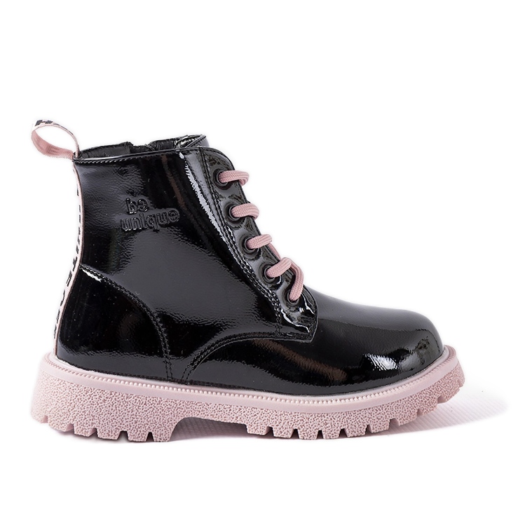 Black and pink Paluello children's boots