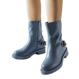 Inna Blue insulated ankle boots with a chain Linera