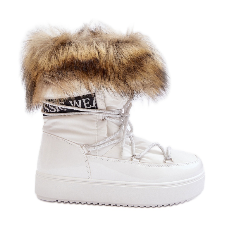 Women's Lace-Up Snow Boots White Santero Women's Lace-Up Snow Boots White Santero