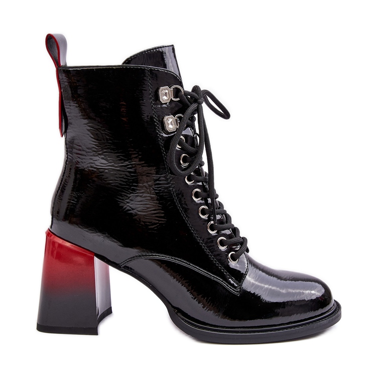 S.Barski Patent Leather Ankle Boots D&A MR870-06 Black S.Barski Patent Leather Ankle Boots D&A MR870-06 Black