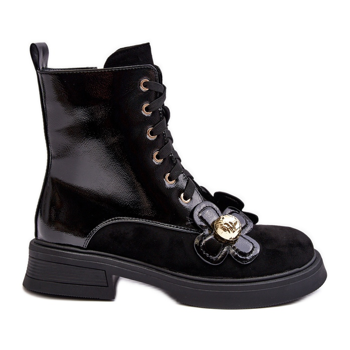 S.Barski Fashionable Women's Zippered Ankle Boots With Decorations D&amp;A MR870-76 Black