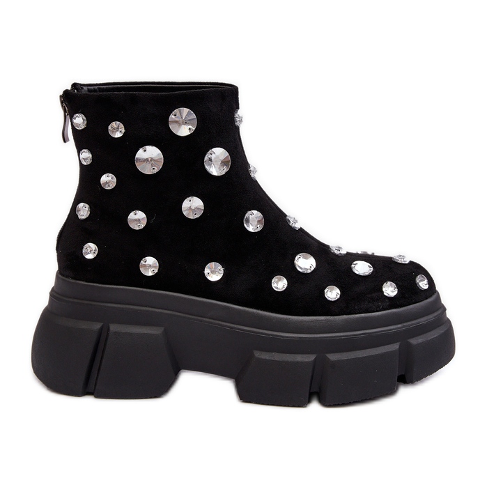 S.Barski Suede Insulated Boots With Crystals D&A MR870-83 Black S.Barski Suede Insulated Boots With Crystals D&A MR870-83 Black