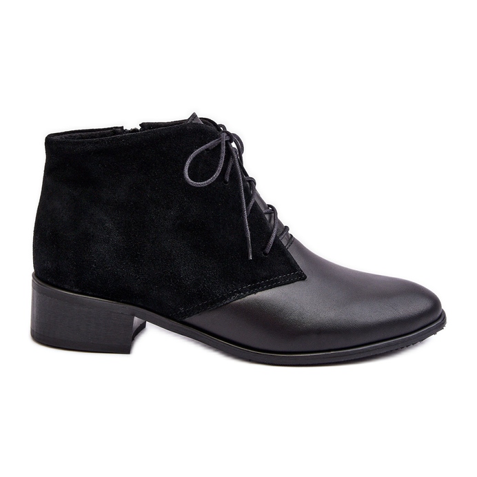 Fashionable Women's Black Lace-Up Boots Kefora