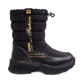 Children's Wool-Insulated Snow Boots With Zipper Black Delhi