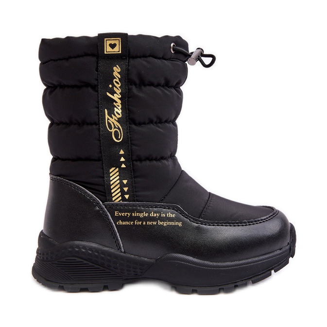 Children's Wool-Insulated Snow Boots With Zipper Black Delhi