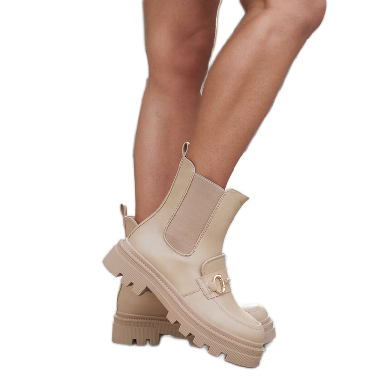 Dark beige ankle boots with Sailetto protector Dark beige ankle boots with Sailetto protector
