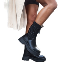 Inna Eliot black sock ankle boots with ties