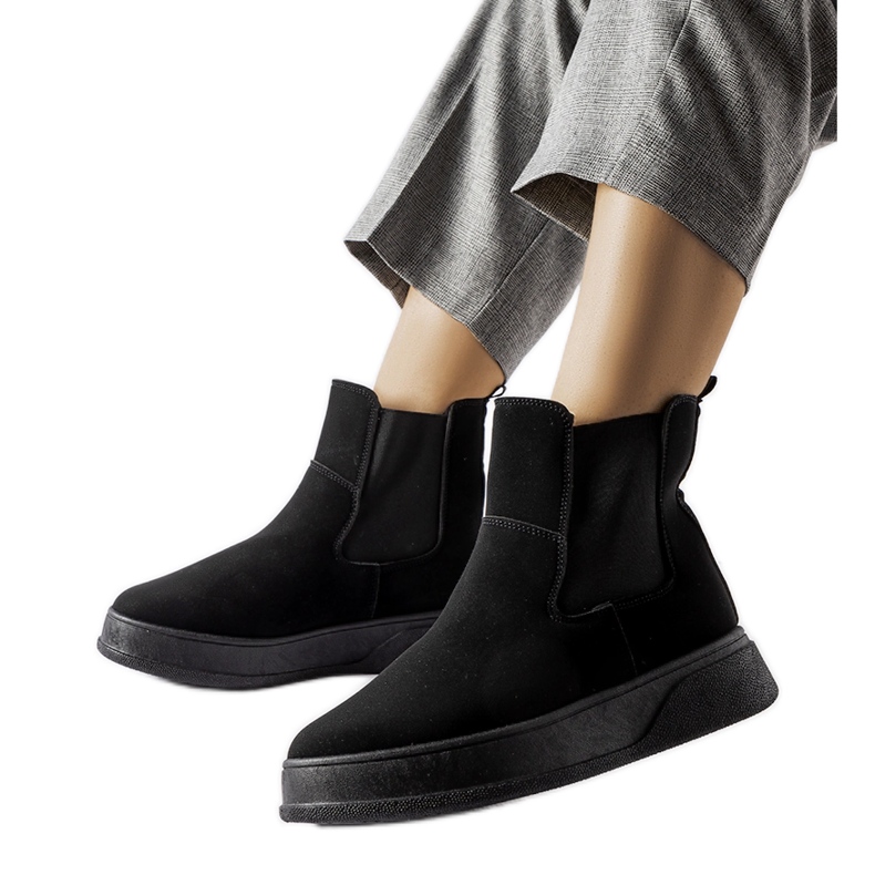 Black Benilde platform ankle boots