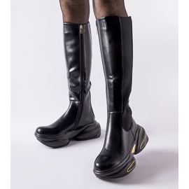 Inna Black Tanas boots with a massive sole