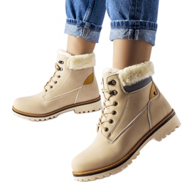Beige insulated Montalbino boots