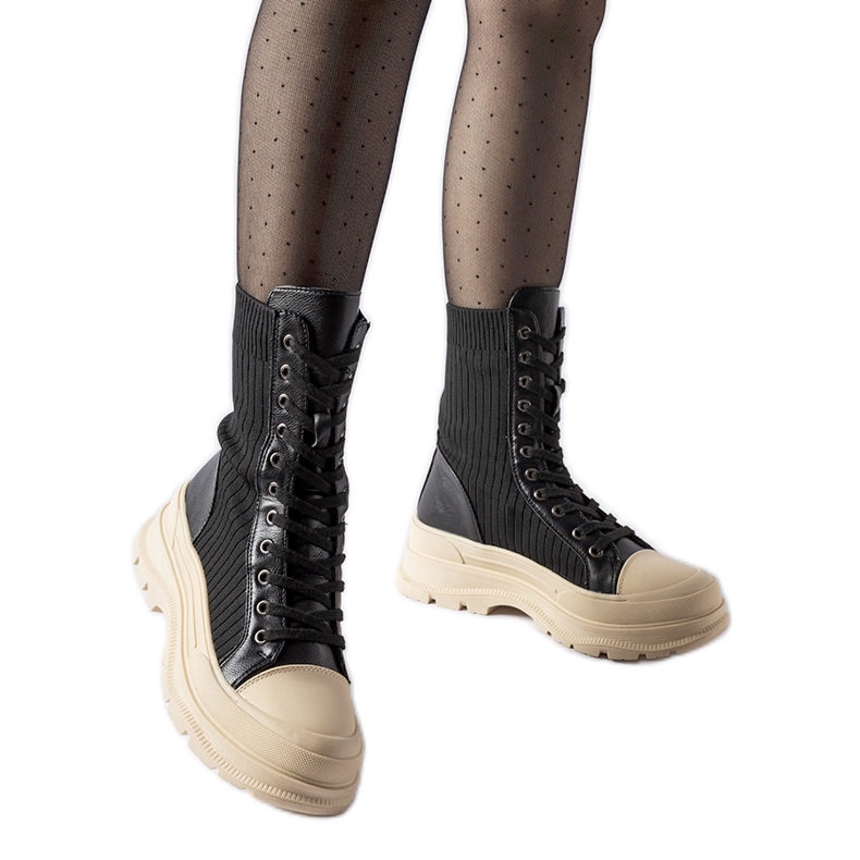 Black sock shoes with a light Vitto sole