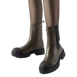 Inna Dark green insulated Porcigatone boots