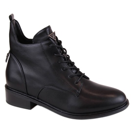 Black insulated flat-heeled ankle boots by Filippo DBT4822