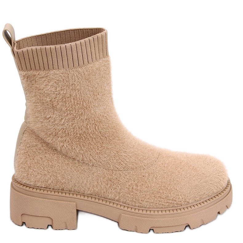Roanna Khaki sock boots beige
